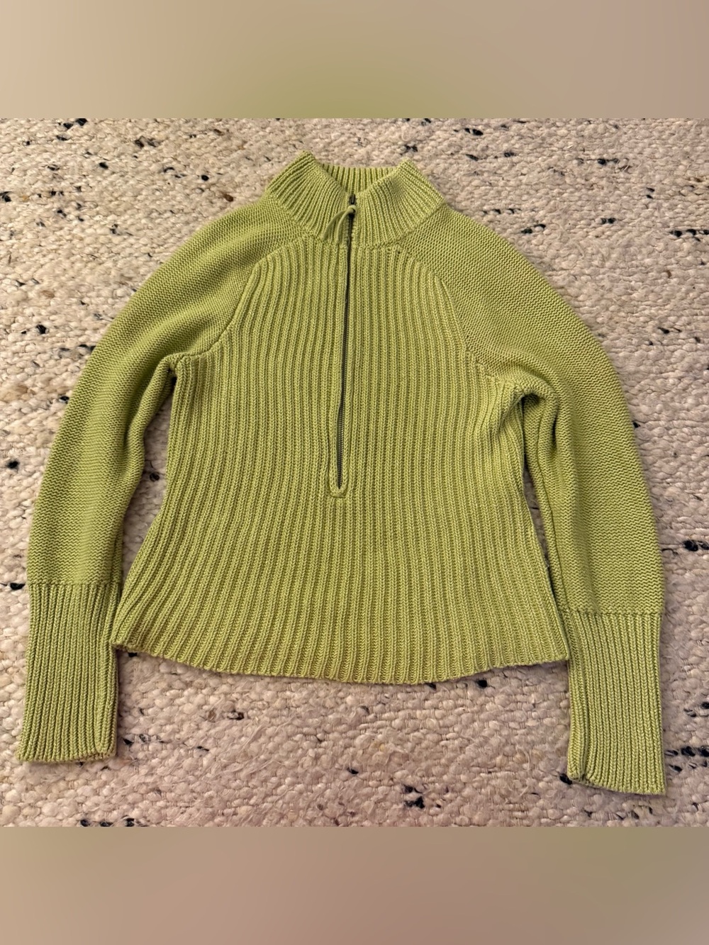 Moda International Lime Green Sparkle Zip Knit